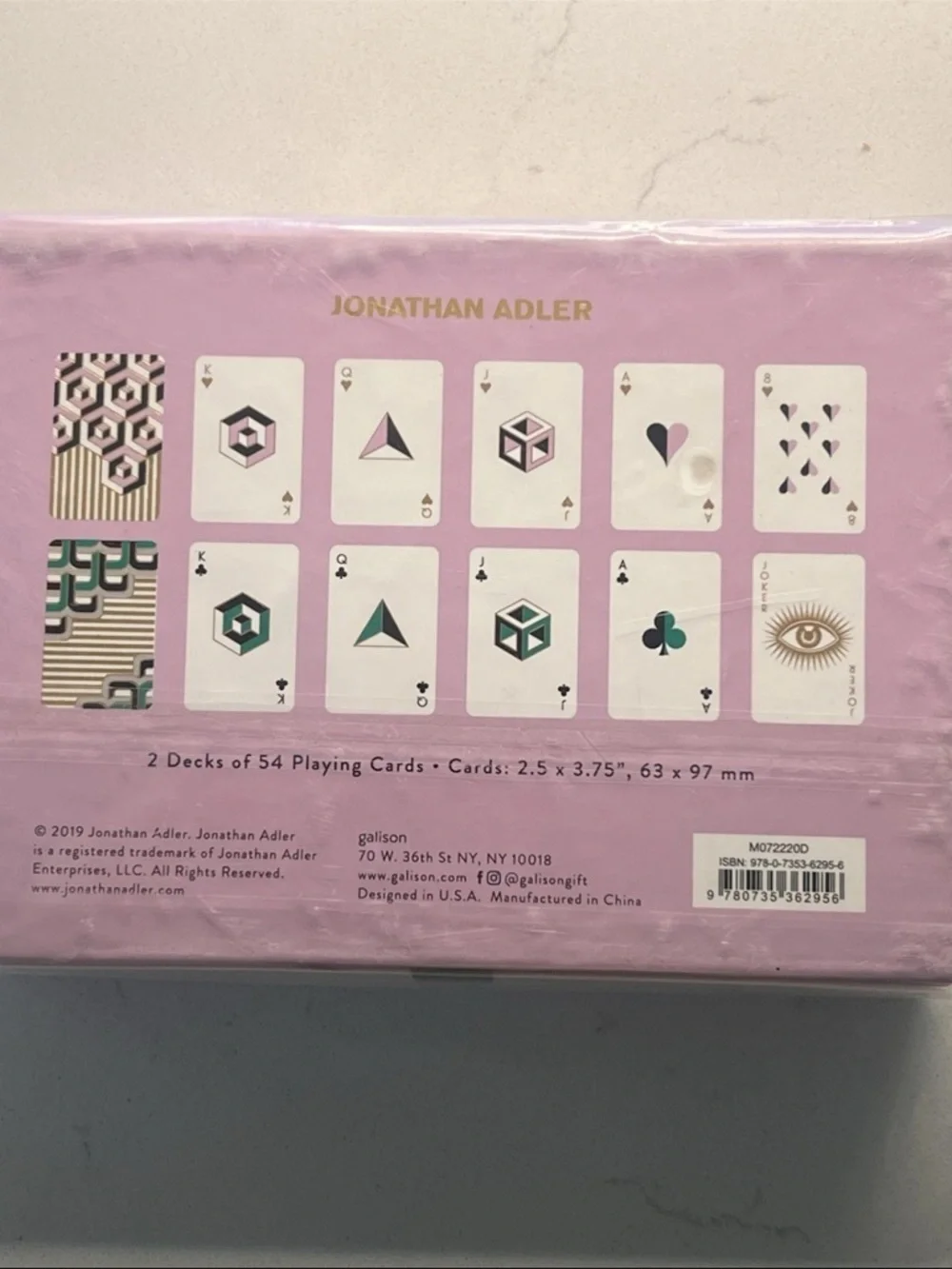 Jonathan Adler Playing Card Set 2 Decks New Sealed Geometric Luxe Gift Box